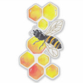 かわいいハチミツバメの水色 シール (正面)