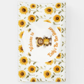 かわいいハチミツベアーバビーシャワー 横断幕 (縦)