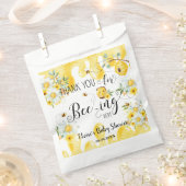 かわいいハチミツ ハチ 黄色 花の誕生日 ベイビーシャワー フェイバーバッグ (クリップ留めされた状態)