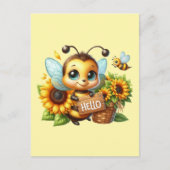 かわいいハチ好きこんにちは ポストカード (正面)