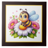 かわいいハチ好きの昆虫 タイル (正面)