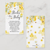 かわいいハチ黄色いフローラ赤ちゃんシャワーベビー本 エンクロージャーカード (正面/裏面)
