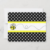 かわいいハチ黄色のフラットお礼メモカード ノートカード (裏面)