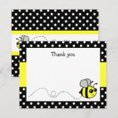 かわいいハチ黄色のフラット感謝ノートカード ノートカード (正面/裏面)