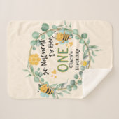 かわいいハチ1st誕生日パーティーギフト シェルパブランケット (正面(横))