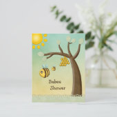 かわいいハチ、ツリー&ハイブベイビーシャワー 招待状 (スタンド正面)