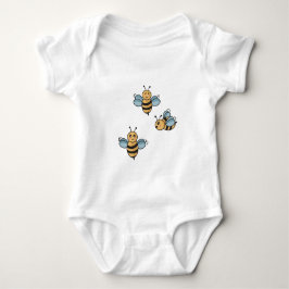 かわいいハチ ベビーボディスーツ