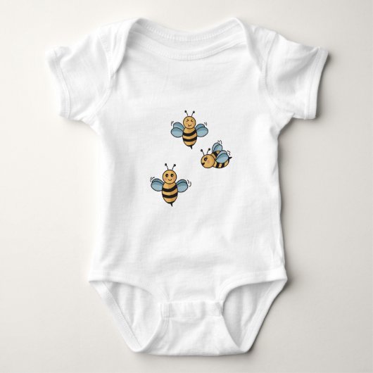 かわいいハチ ベビーボディスーツ (正面)