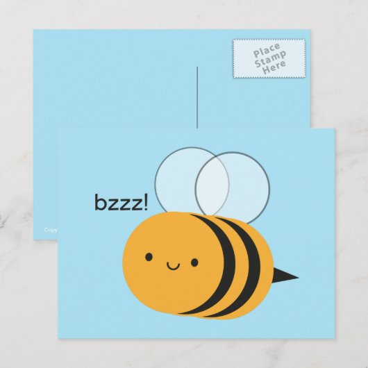 かわいいハチ ポストカード (正面/裏面)