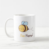 かわいいハチ 幸せなもじりフレーズ コーヒーマグカップ (左)