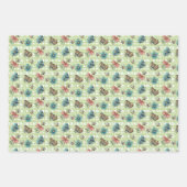 かわいいハチ、蝶、花とテンポウ ラッピングペーパーシート (正面2)