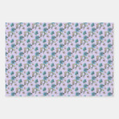 かわいいハチ、蝶、花とテンポウ ラッピングペーパーシート (正面3)