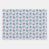 かわいいハチ、蝶、花とテンポウ ラッピングペーパーシート (正面2)