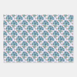 かわいいハチ、蝶、花とテンポウ ラッピングペーパーシート