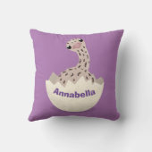 かわいいハッチングベビーダチョウ漫画イラストレーション クッション (裏面)