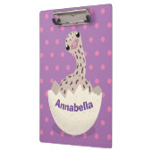 かわいいハッチングベビーダチョウ漫画イラストレーション クリップボード (左)