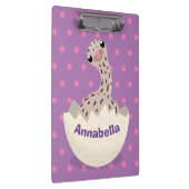 かわいいハッチングベビーダチョウ漫画イラストレーション クリップボード (右)