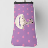 かわいいハッチングベビーダチョウ漫画イラストレーション ゴルフヘッドカバー (回転90)