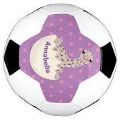 かわいいハッチングベビーダチョウ漫画イラストレーション サッカーボール (回転)