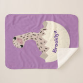 かわいいハッチングベビーダチョウ漫画イラストレーション シェルパブランケット (正面(横))