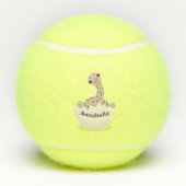 かわいいハッチングベビーダチョウ漫画イラストレーション テニスボール (裏面)