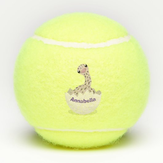 かわいいハッチングベビーダチョウ漫画イラストレーション テニスボール (裏面)