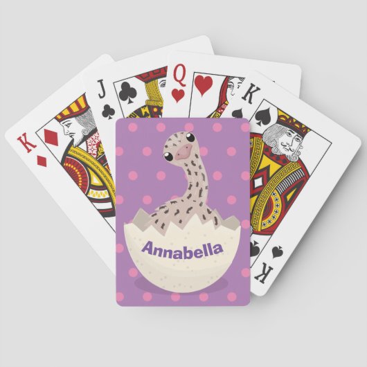 かわいいハッチングベビーダチョウ漫画イラストレーション トランプ (裏面)