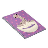 かわいいハッチングベビーダチョウ漫画イラストレーション ノートブック (右側)