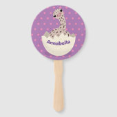 かわいいハッチングベビーダチョウ漫画イラストレーション ハンドファン (裏面)