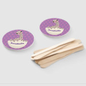 かわいいハッチングベビーダチョウ漫画イラストレーション ハンドファン (組立なし)