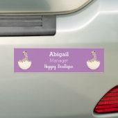 かわいいハッチングベビーダチョウ漫画イラストレーション バンパーステッカー (車上)