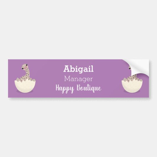 かわいいハッチングベビーダチョウ漫画イラストレーション バンパーステッカー (正面)