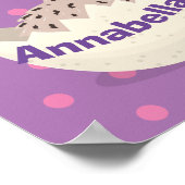 かわいいハッチングベビーダチョウ漫画イラストレーション ポスター (角)