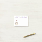 かわいいハッチングベビーダチョウ漫画イラストレーション ポストイット (デスク上)