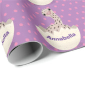 かわいいハッチングベビーダチョウ漫画イラストレーション ラッピングペーパー (ロールコーナー)