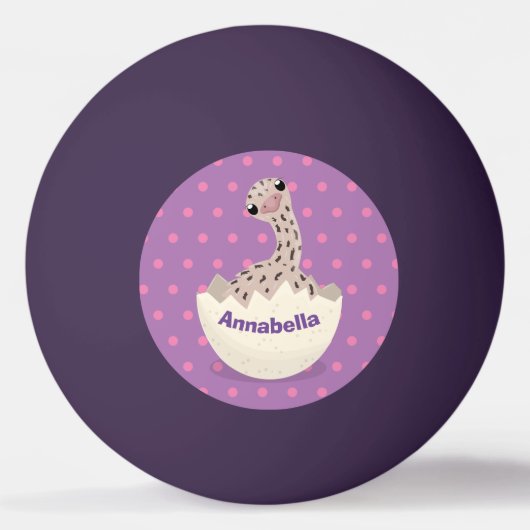 かわいいハッチングベビーダチョウ漫画イラストレーション 卓球ボール (正面)