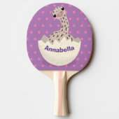 かわいいハッチングベビーダチョウ漫画イラストレーション 卓球ラケット (裏面)