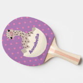 かわいいハッチングベビーダチョウ漫画イラストレーション 卓球ラケット (横)