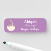 かわいいハッチングベビーダチョウ漫画イラストレーション 名札 (インサイチュ)