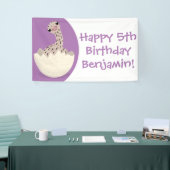 かわいいハッチングベビーダチョウ漫画イラストレーション 横断幕 (トレードショー)