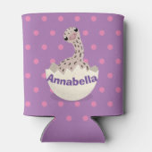 かわいいハッチングベビーダチョウ漫画イラストレーション 缶クーラー (裏面)