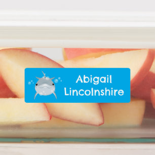 かわいいハッピーかわいいイルカパーソナライズされた漫画 ラベル