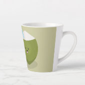 かわいいハッピーかわいいココナッツ漫画イラストレーション カフェラテマグ (右)