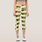 かわいいハッピーかわいいココナッツ漫画イラストレーション カプリレギンス (正面)