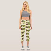 かわいいハッピーかわいいココナッツ漫画イラストレーション カプリレギンス (正面)