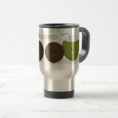 かわいいハッピーかわいいココナッツ漫画イラストレーション トラベルマグ (正面右)