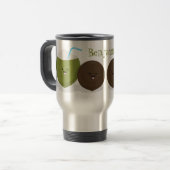 かわいいハッピーかわいいココナッツ漫画イラストレーション トラベルマグ (正面左)