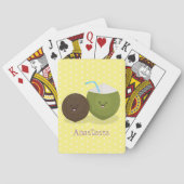 かわいいハッピーかわいいココナッツ漫画イラストレーション トランプ (裏面)