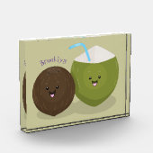 かわいいハッピーかわいいココナッツ漫画イラストレーション フォトブロック (左)