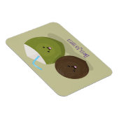 かわいいハッピーかわいいココナッツ漫画イラストレーション マグネット (右側)